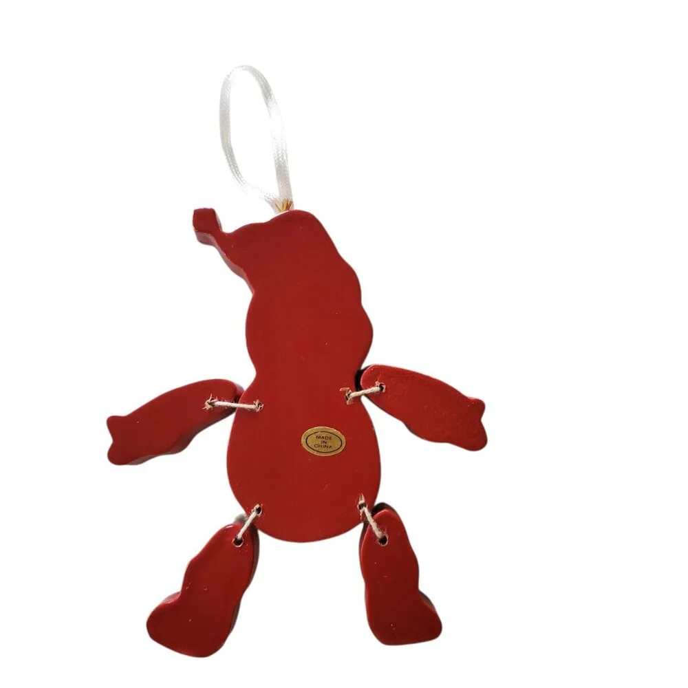 Wood Painted‎ Santa Ornament Retro Vintage Look